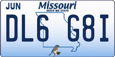 MO license plate DL6G8I