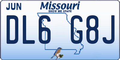 MO license plate DL6G8J