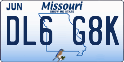 MO license plate DL6G8K