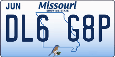 MO license plate DL6G8P