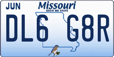 MO license plate DL6G8R