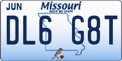 MO license plate DL6G8T