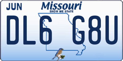 MO license plate DL6G8U
