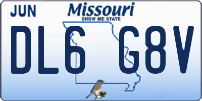 MO license plate DL6G8V