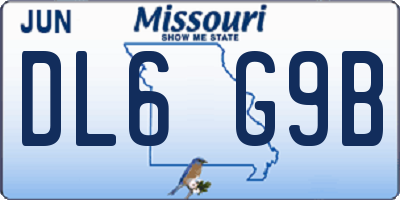MO license plate DL6G9B