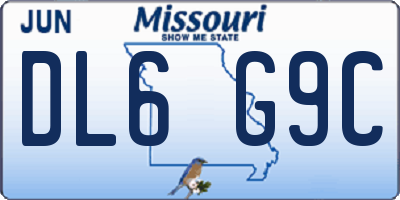 MO license plate DL6G9C