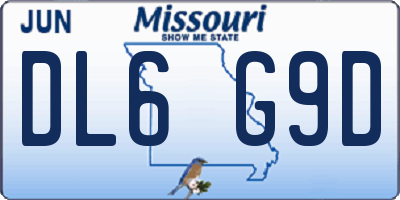 MO license plate DL6G9D