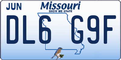 MO license plate DL6G9F