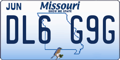MO license plate DL6G9G