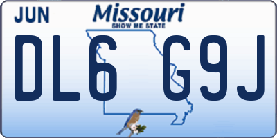 MO license plate DL6G9J