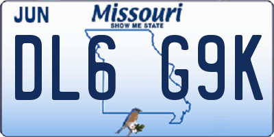 MO license plate DL6G9K
