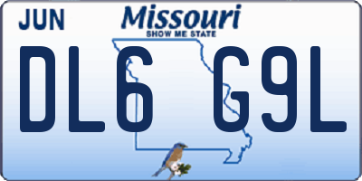 MO license plate DL6G9L