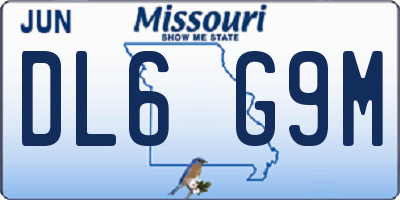 MO license plate DL6G9M