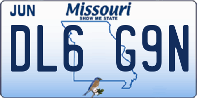 MO license plate DL6G9N