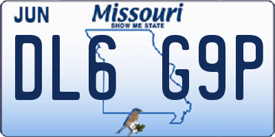 MO license plate DL6G9P