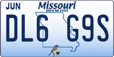 MO license plate DL6G9S