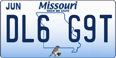 MO license plate DL6G9T
