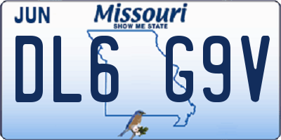MO license plate DL6G9V