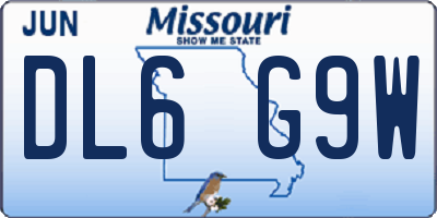 MO license plate DL6G9W