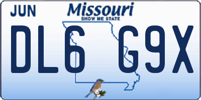 MO license plate DL6G9X