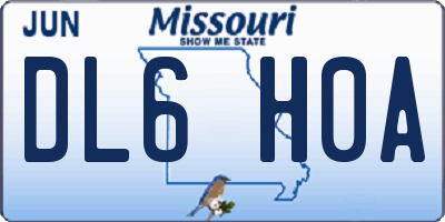 MO license plate DL6H0A