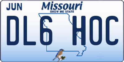 MO license plate DL6H0C
