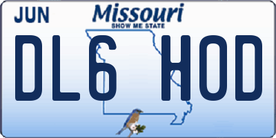 MO license plate DL6H0D