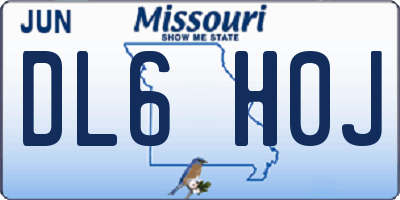 MO license plate DL6H0J
