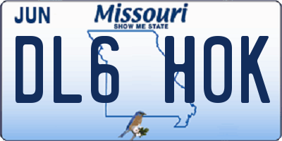 MO license plate DL6H0K