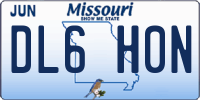 MO license plate DL6H0N