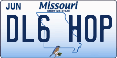 MO license plate DL6H0P