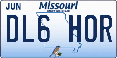 MO license plate DL6H0R