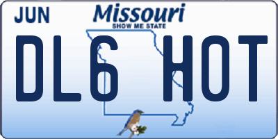 MO license plate DL6H0T