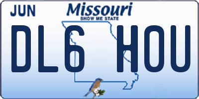 MO license plate DL6H0U
