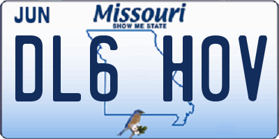 MO license plate DL6H0V
