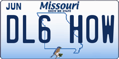 MO license plate DL6H0W