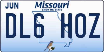 MO license plate DL6H0Z