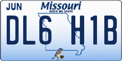 MO license plate DL6H1B