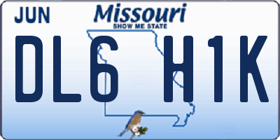 MO license plate DL6H1K
