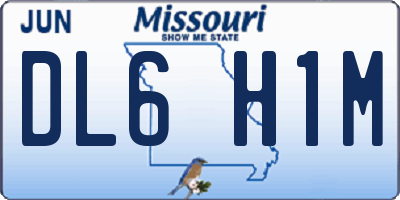 MO license plate DL6H1M