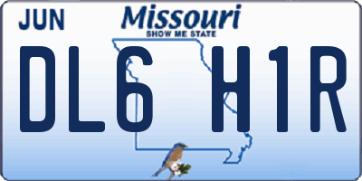 MO license plate DL6H1R