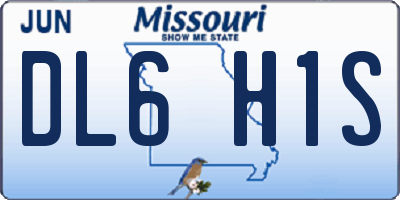 MO license plate DL6H1S