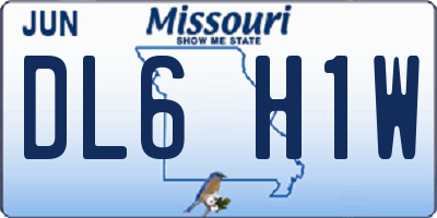 MO license plate DL6H1W