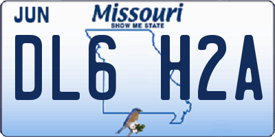 MO license plate DL6H2A