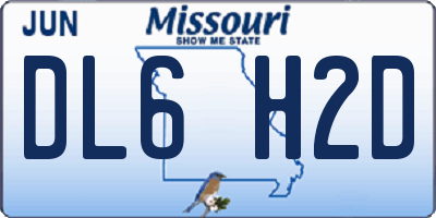 MO license plate DL6H2D