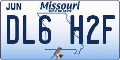 MO license plate DL6H2F