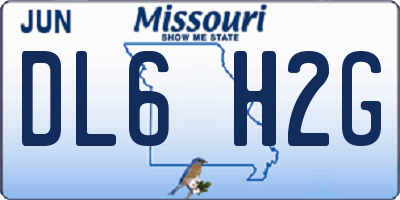 MO license plate DL6H2G