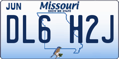 MO license plate DL6H2J