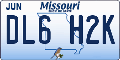 MO license plate DL6H2K