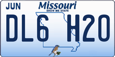 MO license plate DL6H2O